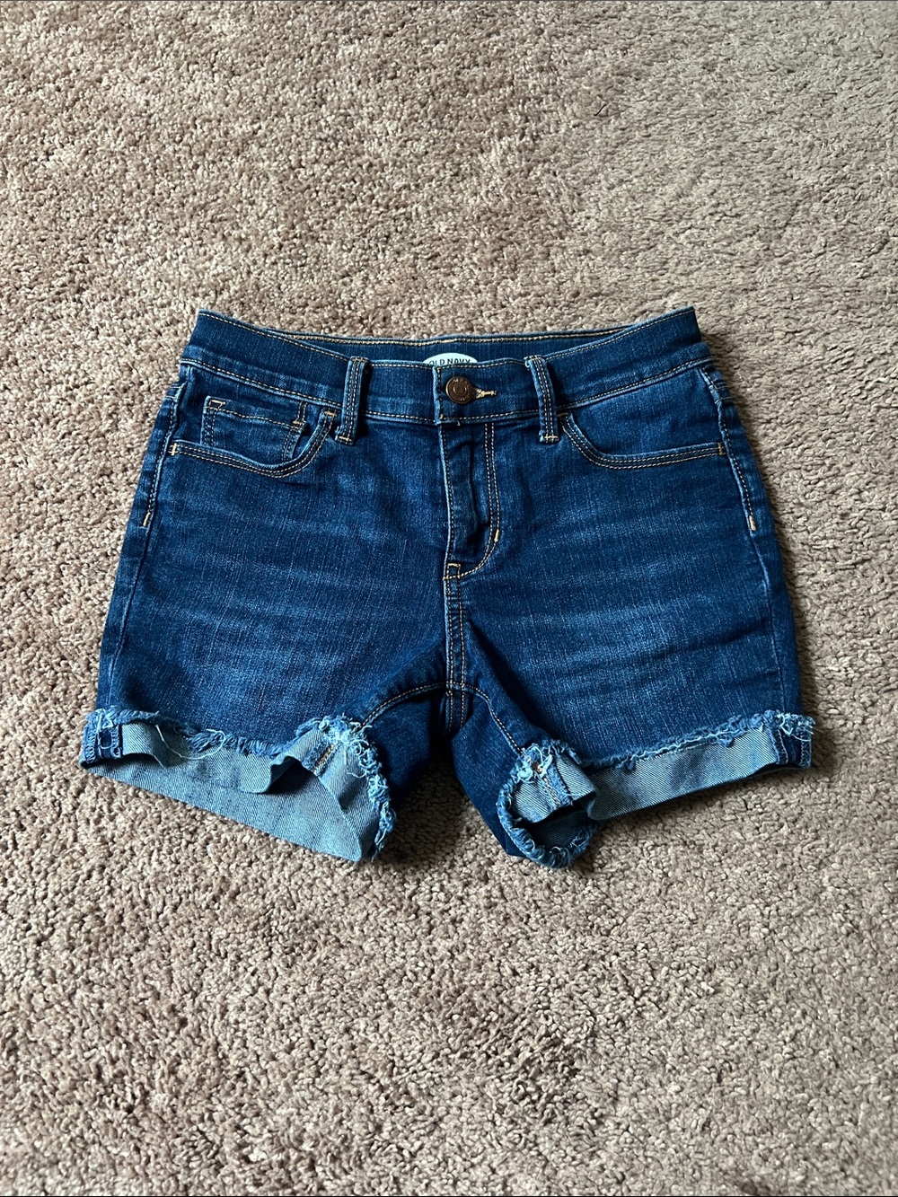 Girls’ Classic Dark Blue Old Navy Roll-Cuff Shorts